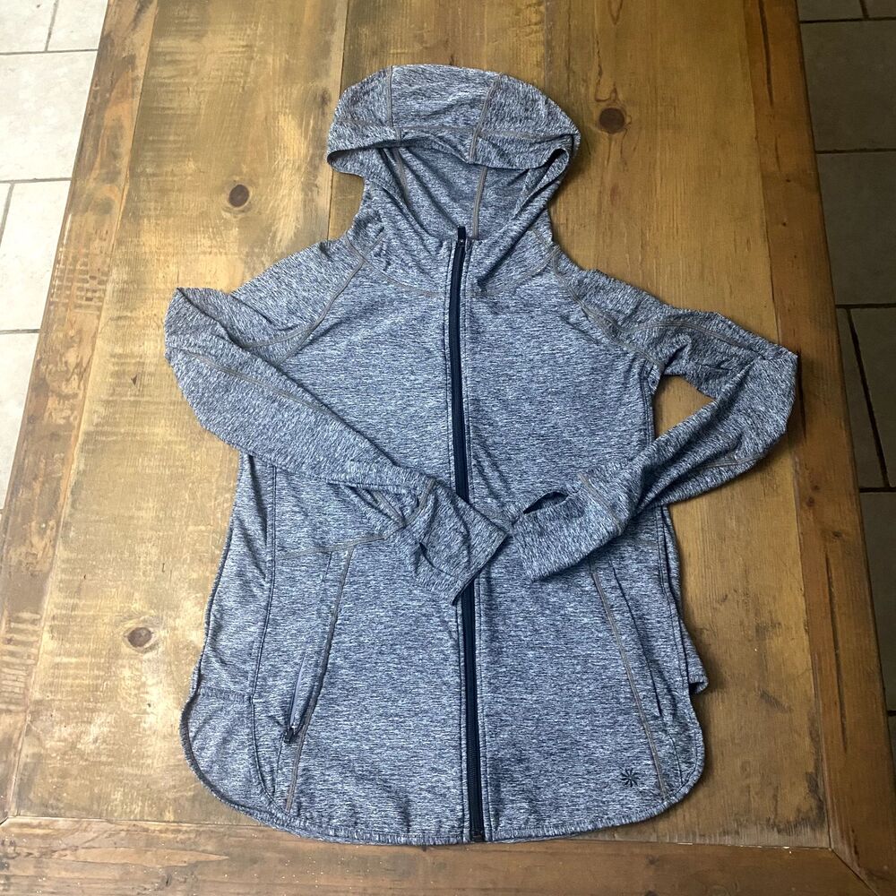 Athleta Womens Baja UPF Jacket Grey Small‎ zip up with hood